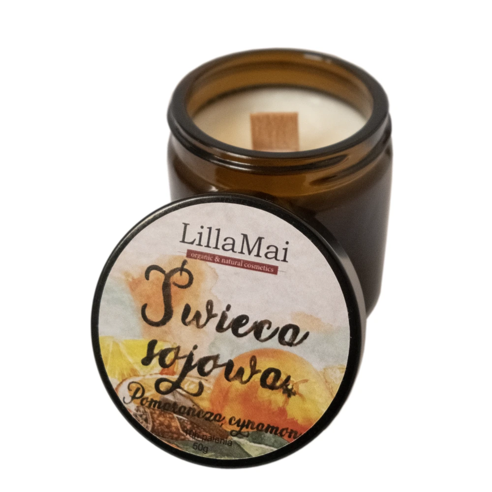 Świeca sojowa pomarańcza-cynamon - obrazek 2
